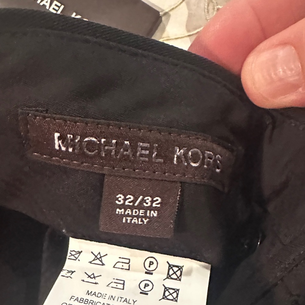 Michael Kors Women’s Stretch Black Trousers w/ White Stripe – Size 32x32 - Picture 4 of 5